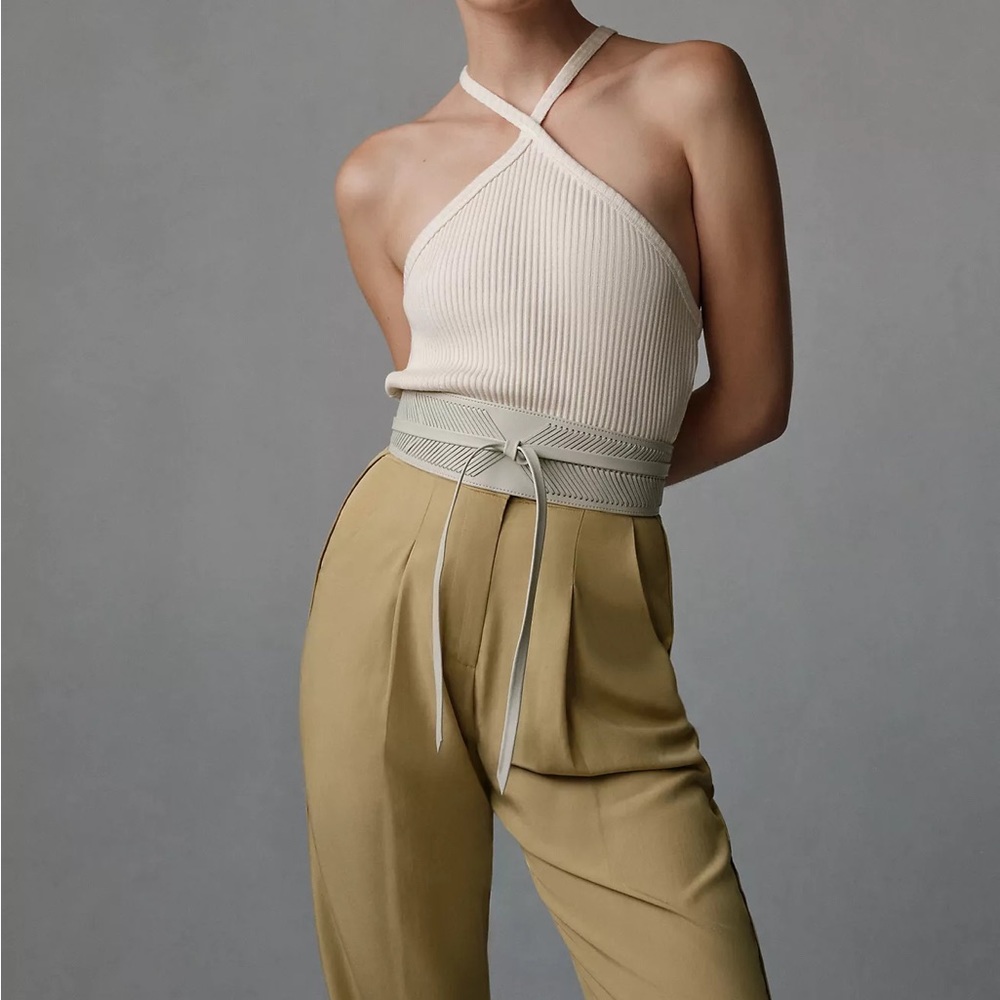 T.La Ribbed Cotton Halter Tank - Picture 12 of 16
